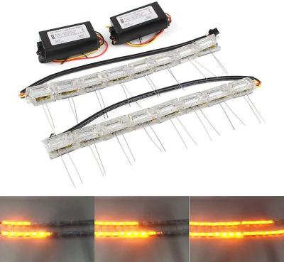 China Car LED Turn Singal Light LED Strip Lights Car Fog Lamp LED White DRL/Amber Flowing Amber S Drl-16led for sale