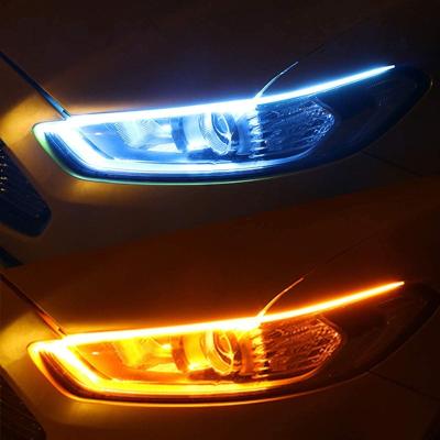 China BRAD 60cm Flexible Flexible Strip Light Automotive DRL Ribbon Tube Strip Style Led Drl Drl Turn Signal Light for sale