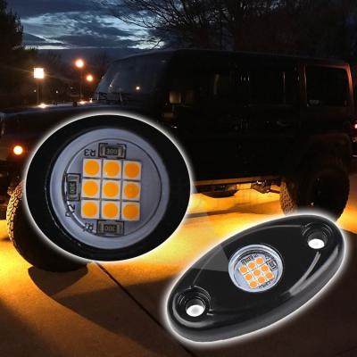 China 9W Multicolor LED Rock Lights Single Pod 12v Under Car Rock Light For Trucks 4x4 ATVs Off-Road Vehicles 19R03 LED Rock Light for sale