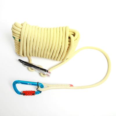 China Flame retardant 2022 Newest fire rescue rope braided rope flame retardant aramid rope for sale