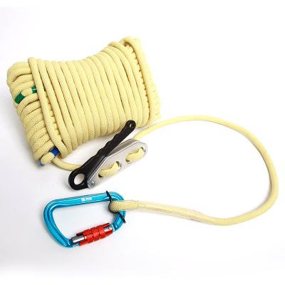 China 2022 Hot Sale Rescue Rope Flame Retardant Outdoor Braided Safety Rope Flame Retardant Aramid Rope for sale