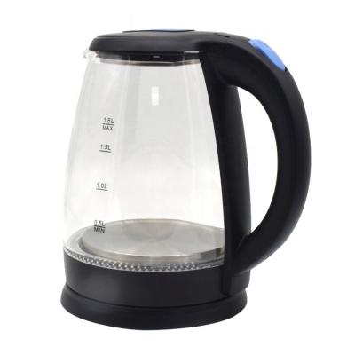 China 360 Degree Low Rotating Kettle 1.8L Capacity Glass Body Large Water Pot Stylish Used For Tea Boiled Fower for sale