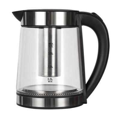 China 360 Degree Rotation Low Factory Directly Wholesale Electric Kettle 2.0L High Borosilicate Glass Body With Tea Filter for sale