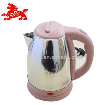 China 360 Degree Rotation Base Cordless 1.5L 304 Stainless Steel Single Electric Kettle Cheap Black Color Plastic For Hotel With CE for sale