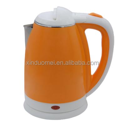 China Cute 360 ​​Degree Base Water Kettle Cordless Electric Metal 1.8 Liter Rotation SS Kettle 240V Double Layers Pot for sale