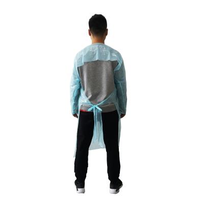 China Waterproof CPE Apron Disposable PE Apron Gown With Long Sleeves for sale