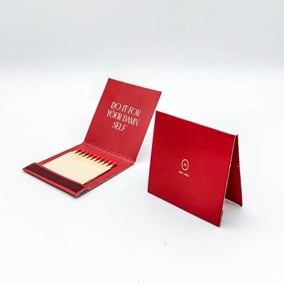 China Hotel 4.8 cm matches sticks red tips match box with custom logo with10 sticks black matchbook paper stick matchbook for sale