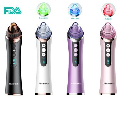 China Acne Treatment Amazon Best Seller 3 Colors Led Blackhead Remover Light Vacuum Blackhead Remover Facial Blackhead Remover for sale