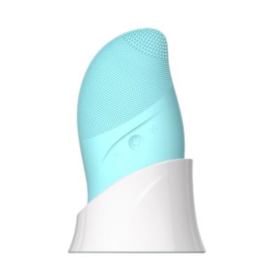 China New Trend Private Label Vibrating Face Massager DEEP CLEANING Facial Cleansing Brush with Heating for sale