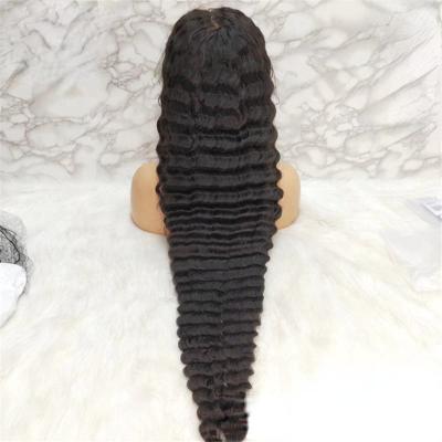 China Full Lace Wigs 40-Inch Long Lace Front Human Hair Wigs Natural Color Bleached Dyed Semi-woven Hair Front Closure for sale