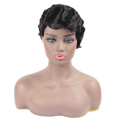 China Wig 8 Inch No Wave Mechanism Hair Wig 8-Inch Short Full Lace Hair Wig for sale