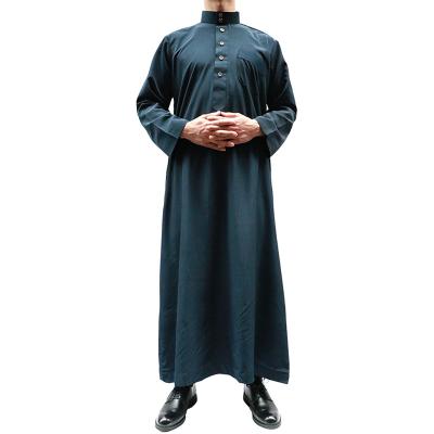 China Big Hui Robe Pakistan Arab One Piece Border Solid Color Dropshipping Daily Islamic Men's Long Robe for sale