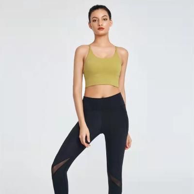 China New Design Yoga Fitness Bra Cross Bra Women Sports Apparel Gym Vest Workout Running Tank Top Breathable Sexy Back Sports Bra for sale