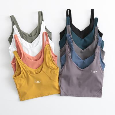 China New Arrival Y Back Breathable Ladies Gym Vest Yoga Sports Leisure Vest Sexy Moisture Absorption Sweat Relieving Yoga Elastic Tight Vest for sale