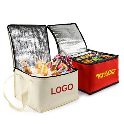 China Waterproof Dropshipping Stock Non Woven Cake Cans Bag Drink Wine Cooler Insulated Thermal Food Bag for sale