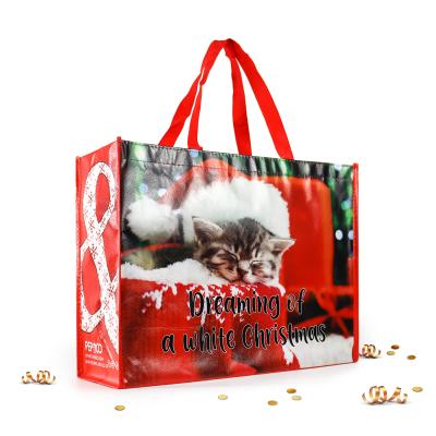 China Wholesale Portable Reusable Custom Logo Christmas Nonwoven Shopping Bag Eco-friendly Environmental Protection for sale