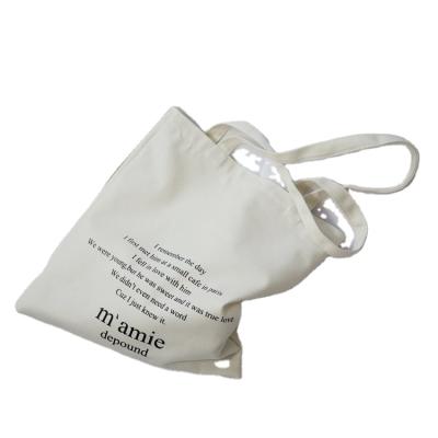 China Eco-friendly hot sale fabric textile canvas cotton shopping bag with letter patterns for sale