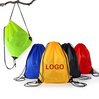 China Custom High End Universal Hot Product Travel Bag Printing Logo Shopping Promotional Backpack Polyester Drawstring Bag for sale