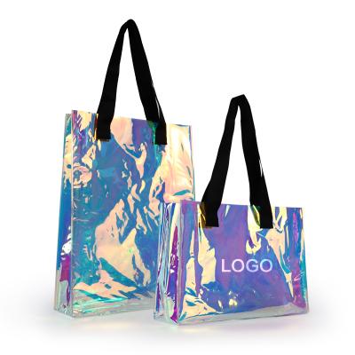 China Handled Accept Bag Custom PVC Laser TPU Bag Fashion Portable Colorful Bag Stock for sale