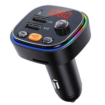 China New Multifunctional Bluetooth FM Transmitter Colorful Lights Dual USB Car Charger U Disk SD Card Game Music Car Mp3 Player With Bluetooth for sale