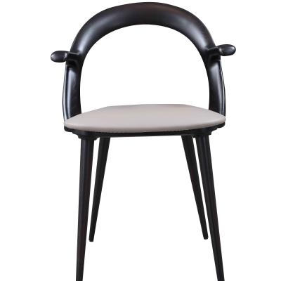 China Modern Design Upholstered Dining Room Furniture Sets Black Dining Chair Upholstered Wooden Unique Chair Armrests for sale