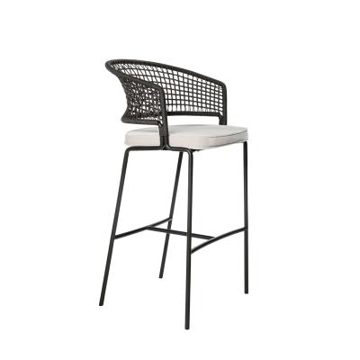 China Patio modern modern garden style furniture outdoor chair with aluminum frame leisure rattan bar stool for sale