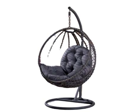 China Rush Boarding Leisure Outdoor Furniture Patio Rattan Garden Rattan Swing Egg Chair for sale