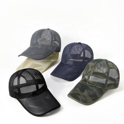 China COMMON Sports Breathable Mesh Hat Brim 6 Panel Long Hat Ready To Ship Baseball Unisex Adjustable Size Fast Shipping High Quality for sale