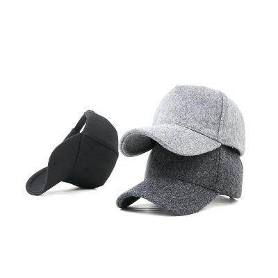 China Autumn And Winter COMMON Wool Blend 5-Panel Hat Baseballcap Korean Fashion Hat Thickened Old Man Warm Duck Tongue Hat for sale