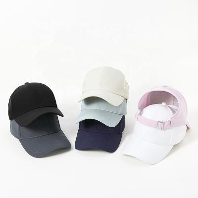 China breathable & Duck Tongue Hat Simple And Regenerative Spring And Hollow Solid Color Summer Baseball Cap Breathable Waterproof Ponytail Hat for sale