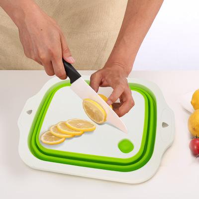 China Viable Outdoor Portable Basket Kitchen Wash Drain Basin Foldable Multifunctional Cutting Board for sale