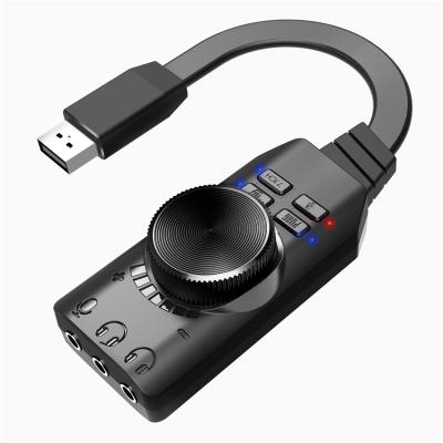 China Virtual USB Mode Channel Adapter USB External Audio Cards To Earphone Bus Force 7.1 3.5mm To USB Gaming Headset Speaker For PC for sale