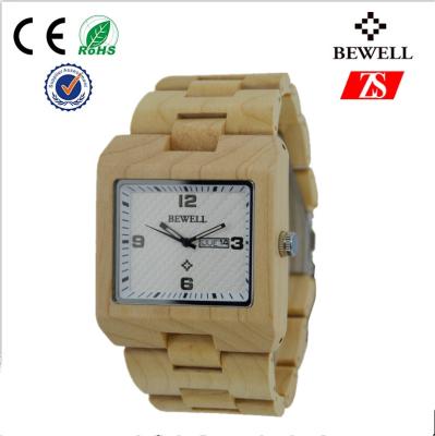 China 100% Natural Bamboo Wrist Watch With Big Face And Custom Logo for sale