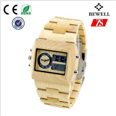 China Bewell Natural Bamboo Wrist Watch For Male , Zebra Or Maple Wood Watches for sale