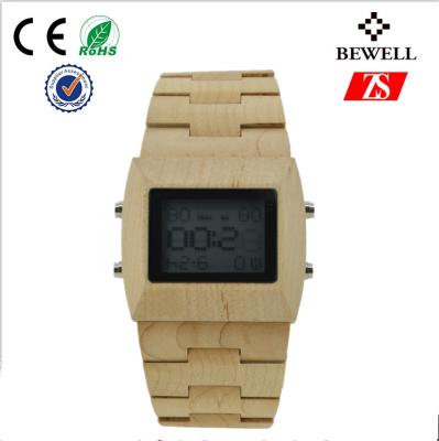 China Bewell Natural Wood Bamboo Wrist Watch Water Resistant 12 Months Warranty for sale