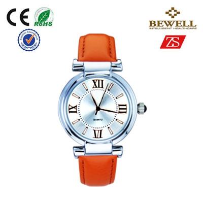 China Bewell Woman And Man Japan Movt Alloy Watches With Leather Strap for sale