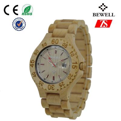 China Japan Movt Bamboo Quartz Wrist Watch Waterproof , Ladies Wooden Watch for sale