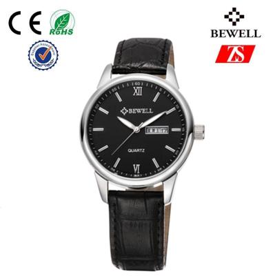 China Unisex Genuine Leather Strap Watch / Black Stainless Steel Watches for sale