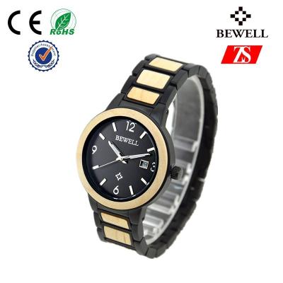 China 5 ATM Water Resistant Wood And Steel Watches With Japanese Movement for sale