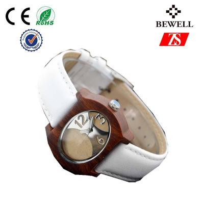 China Unique Wooden Ladies Watch , Genuine Leather Band Wood Wristwatch for sale