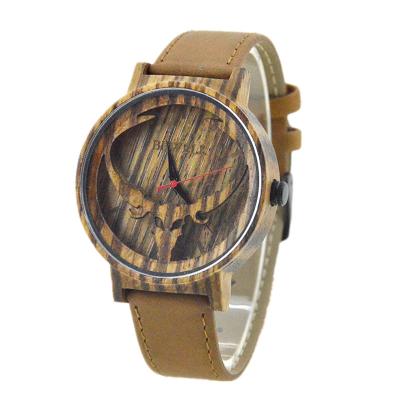 China Custom Wooden Watch With Leather Band for sale