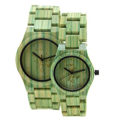 China Waterproof Green Bamboo Quartz Watch Bamboo Wrist Watch For Couples Life for sale