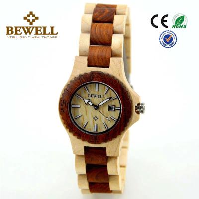 China BEWELL Luxury Quartz Ladies Wooden Watch With Japan Miyota 2015-3H Movement for sale