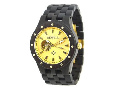 China Sapphire Glass Luxury Wooden Watches Batterfly Buckle Mechanical Movement for sale