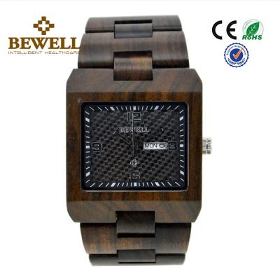 China Square Shape Luxury Wooden Wrist Watch , Recycled Custom Wood Watch For Sport / Business for sale