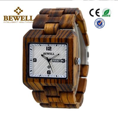 China Customize Logo Natural Wooden Wrist Watch / Zebra Wooden Hand Watches For Men for sale