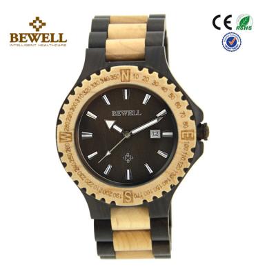 China Round Face Custom Men Wooden Watches , Black Sandalwood Maple Wooden Style Watches for sale