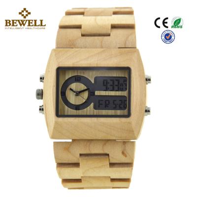 China Unique Gift Maple Wooden Watches For Men , Square Wooden Wrist Watch for sale