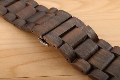 China Ultra Thin Handmade Wood Accessories Black Sandal Apple Band For Smart Watch for sale