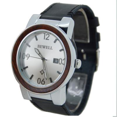 China IPS Fashion Metal Color Mens Stainless Steel Watches With Red Sandal Wood Case for sale